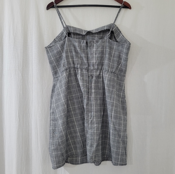 Wild Fable Corset Waist Mini Dress in White & Grey Plaid Print Women's Size XL - Picture 2 of 3